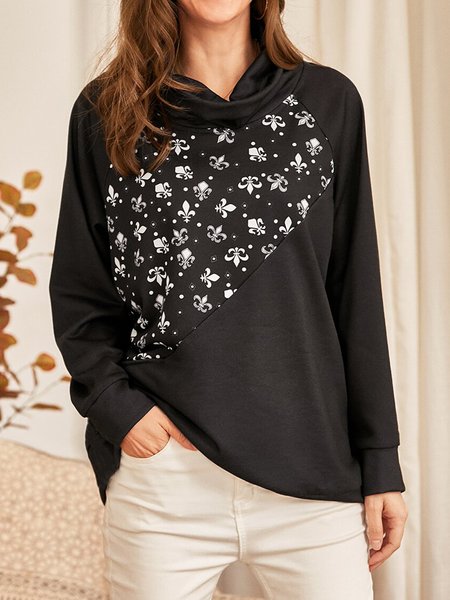 

Raglan Sleeve Cowl Neck Sweatshirt, Black, Sweatshirts & Hoodies