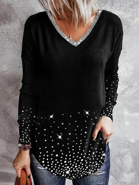 

Cotton Printed Shirts & Tops, Black, Long sleeve tops