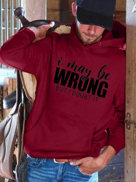 

I Maybe Wrong But I Doubt It Funny Words Sweatshirt, Red, Hoodies&Sweatshirts