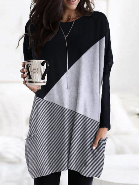 

Plus size Geometric Casual Shirts & Tops, Multicolor, T-Shirts