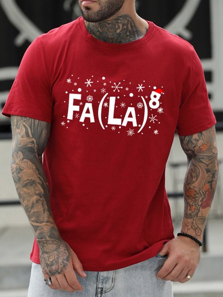 

Math Teacher Christmas Print Short Sleeve Men's T-shirt, Red, T-shirts