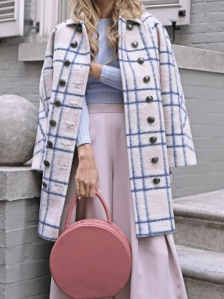 

Winter Mid-weight Simple Daily Non-Stretch Outerwear, Pink, Coats