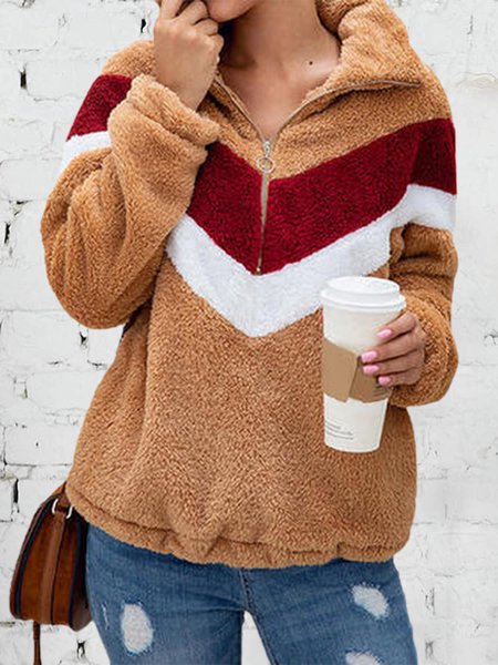 

Loosen Stand Collar Casual Sweatshirt, Multicolor, Sweatshirts & Hoodies