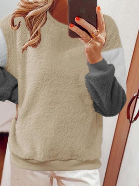 

Color Block Crew Neck Loosen Sweatshirt, Multicolor, Hoodies & Sweatshirts