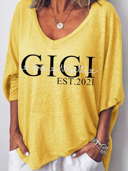 

Gigi Women's Long Sleeve T-shirt, Yellow, Hoodies&Sweatshirts