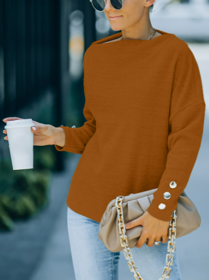 

Boat Neck Batwing Shirts & Tops, Yellow, Long sleeve tops