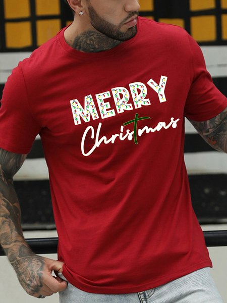 

Merry Christmas Men's T-shirt, Red, T-shirts