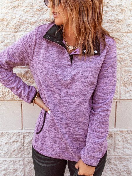 

Casual Plain Sweatshirt, Purple, Hoodies & Sweatshirts