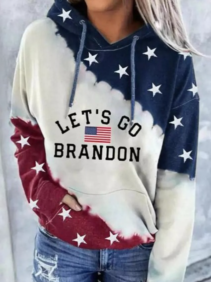 

Loose Hooded Letter Print Casual Sweatshirt, Multicolor, Sweatshirts & Hoodies