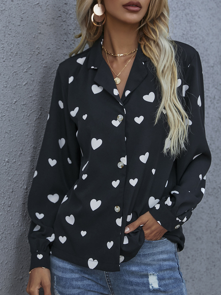 

Casual Elegant Geometric Shirts & Tops, Black, Shirts & Blouses