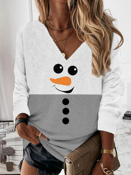 

Geometric V Neck Casual Sweatshirt, Multicolor, Sweatshirts & Hoodies