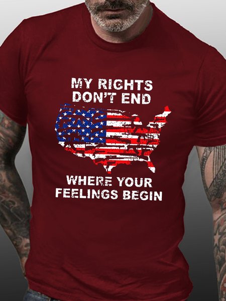 

My Rights Dont End Where Your Feelings Begin America Tshirts, Wine red, T-shirts