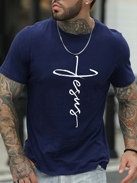 

Jesus Cross Men's T-shirt, Deep blue, T-shirts