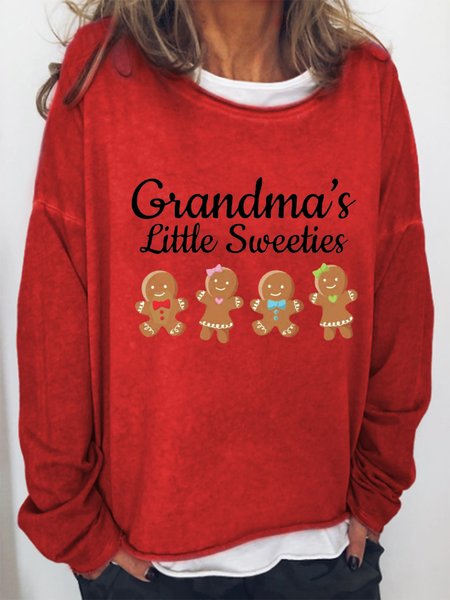 

Grandma's Little Sweeties Letter Sweatshirt, Red, Hoodies&Sweatshirts