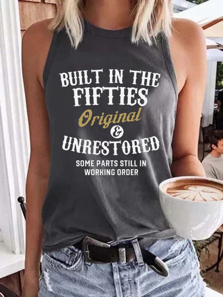 

Casual Built In The Fifties Print Vests, Gray, Tank Tops