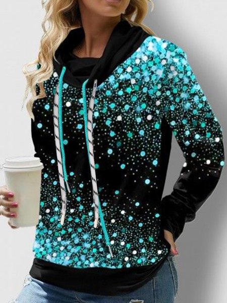 

Geometric Cowl Neck Sweatshirt, Mint, Sweatshirts & Hoodies