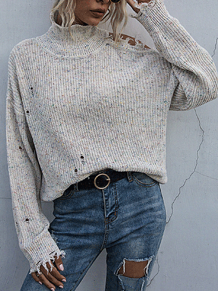 

Vintage Ripped Off Shoulder Sweater, Off white, Knitwear & Sweaters