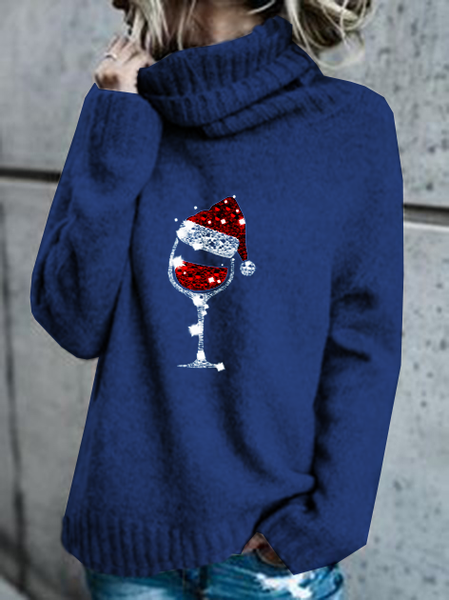 

Casual and comfortable Christmas long-sleeved sweater, Dark_blue, Knitwear & Sweaters
