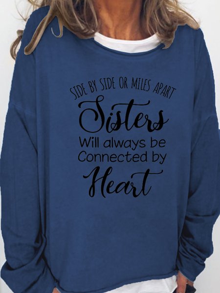 

Sister Regular Fit Casual Sweatshirt, Dark blue, Hoodies&Sweatshirts