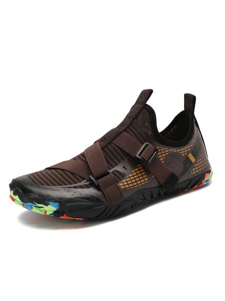 

Casual Stitching Stretch Fabric Sneakers, Brown, Men's sneakers