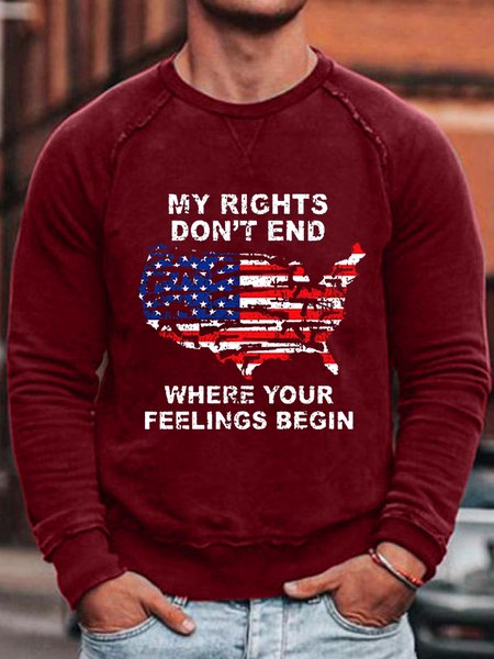 

My Rights Dont End Where Your Feelings Begin America Sweatshirt, Wine red, Hoodies&Sweatshirts