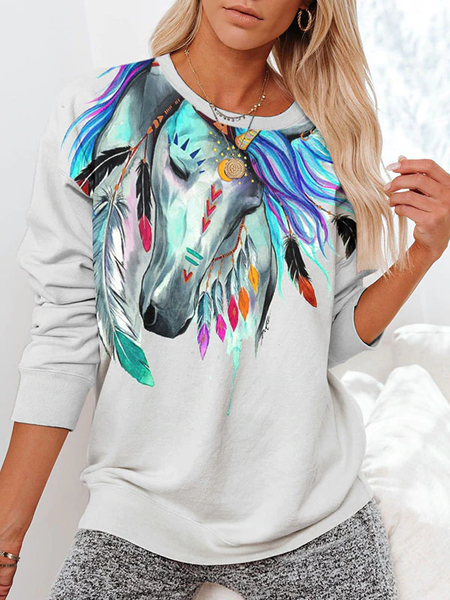 

Animal Vintage Regular Fit Crew Neck Sweatshirt, White, Sweatshirts & Hoodies