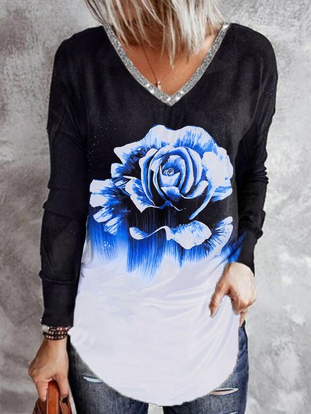 

Cotton Blends Casual Floral Shirts & Tops, Blue, Tunics
