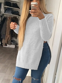

Casuale Maglione Cotone, Bianco, Sweater