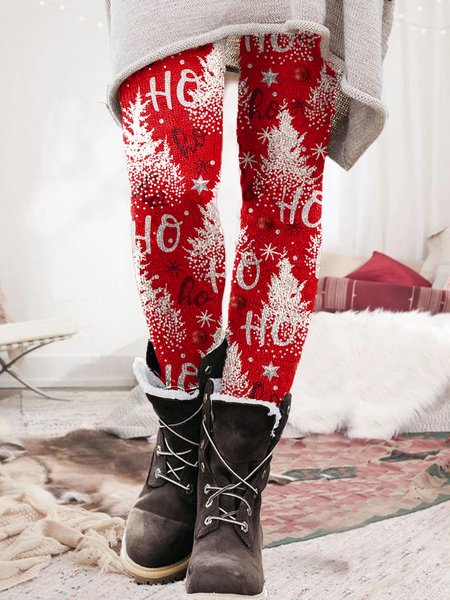 

Christmas Tree Ho Ho Ho Pants, As picture, Leggings