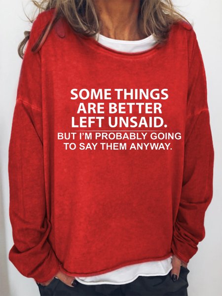 

Some Things Are Better Left Unsaid Casual Sweatshirts, Red, Hoodies&Sweatshirts