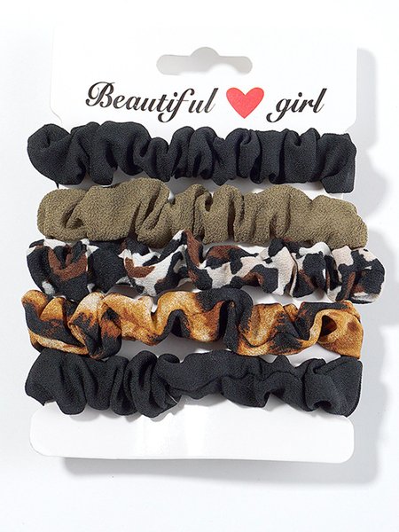 

Simple Plain Hair Ties 5Pieces, As picture, Women Hair Accessories