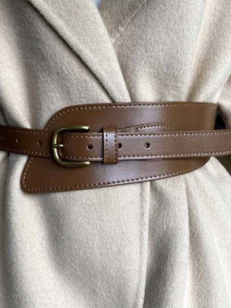 

Women Elegant Vintage Plain Belt, Caramel, Accessories