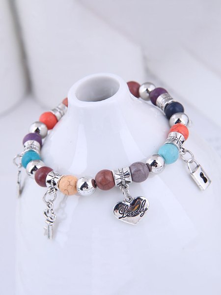 

Valentine's Day Turquoise Love Temperament Bracelet, Multicolor, Bracelets