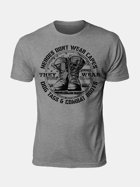 

Crew Neck Vacation Short Sleeve Shirts & Tops, Gray, Men's t-shirts
