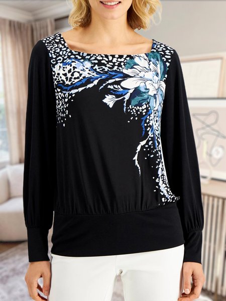 

Casual Floral Loosen Sweatshirt, Black, Sweatshirts & Hoodies