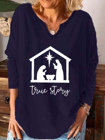 

True Story Casual Shirts & Tops, Purplish blue, Long sleeves