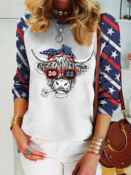 

Casual Geometric Round Neck Sweatshirt, Multicolor, Sweatshirts & Hoodies