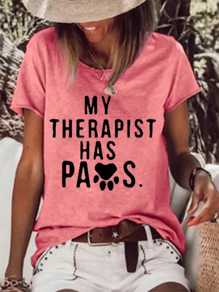 

My Therapist Has Paws Women's T-shirt, Red, T-shirts
