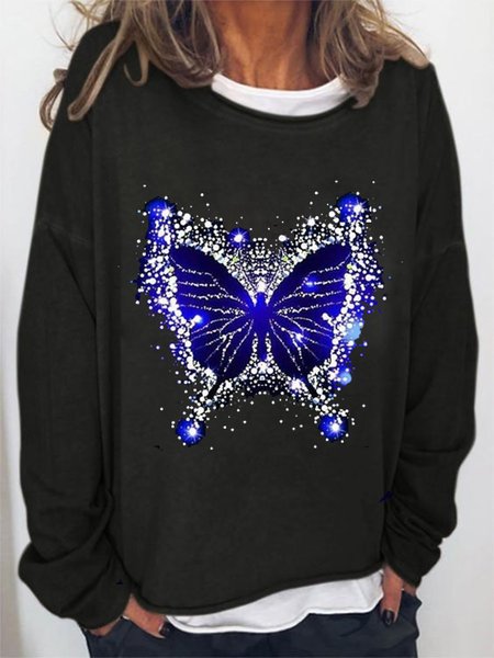 

Crew Neck Cotton Shirts & Tops, Black, T-Shirts