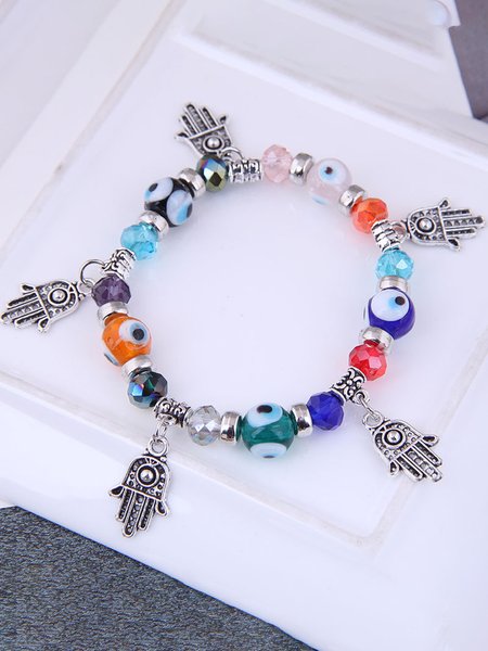 

Vintage Metal Hand Crystal Bracelet, Multicolor, Bracelets