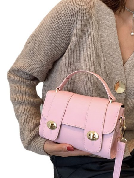 

Twist Lock Shoulder Bag, Pink, Bags