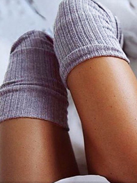 

Causal Warm Plain Socks, Light gray, Socks