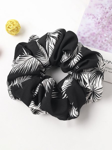 

Vintage Leopard Pleated Hair Tie, Black, Headwear