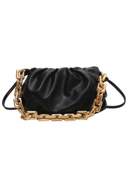 

Pu Leather Simple Clutches, Black, Bags