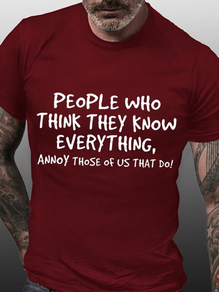 

People Who Think The Know Adult Men‘s T-shirt, Red, T-shirts