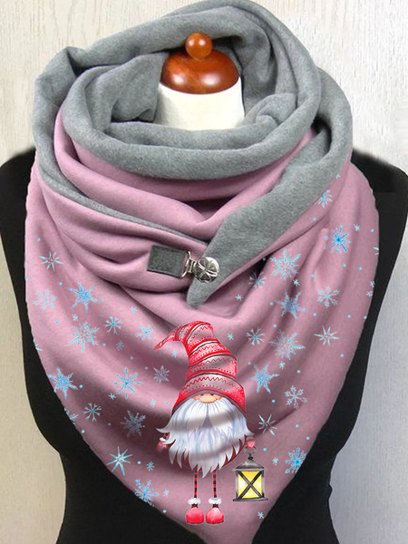 

Snowflake Gnome Funny Graphic Triangle Scarf, As picture, Scarfs