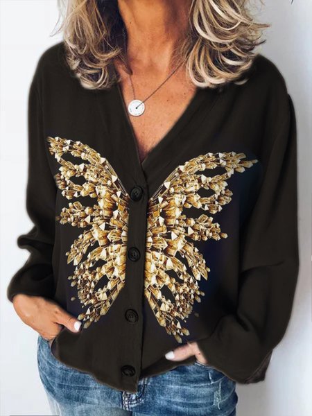 

Butterfly Loosen Shirts & Tops, Black, Shirts & Blouses