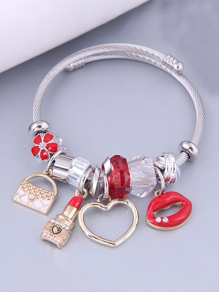 Personalized Rhinestone Love Alloy Bracelet, Bracelets