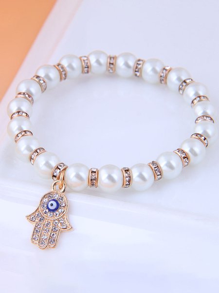 

Elegant Rhinestone Pearl Alloy Bracelet, Bracelets