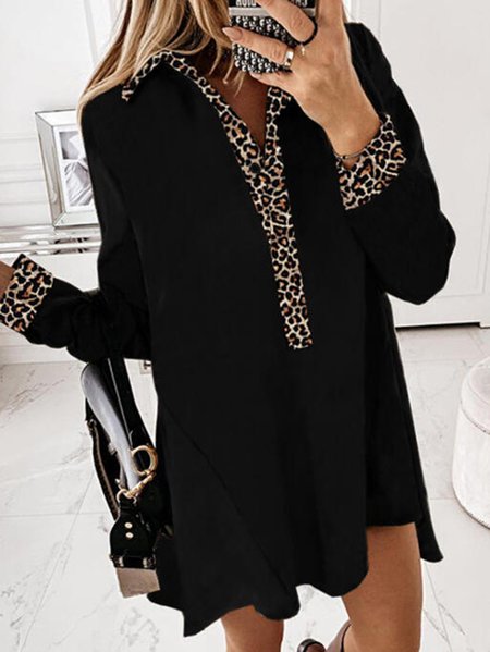 

Casual Leopard Printed Loosen Dresses, Black, Casual Dresses
